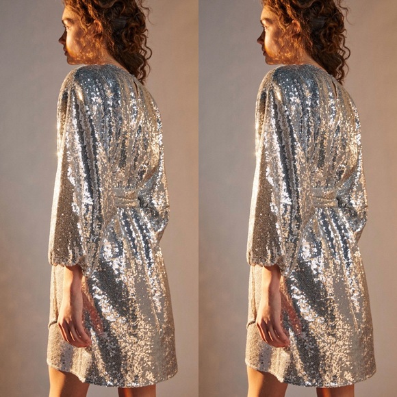 Anthropologie Dresses & Skirts - New Anthropologie Lisabette Silver Sequined Mini